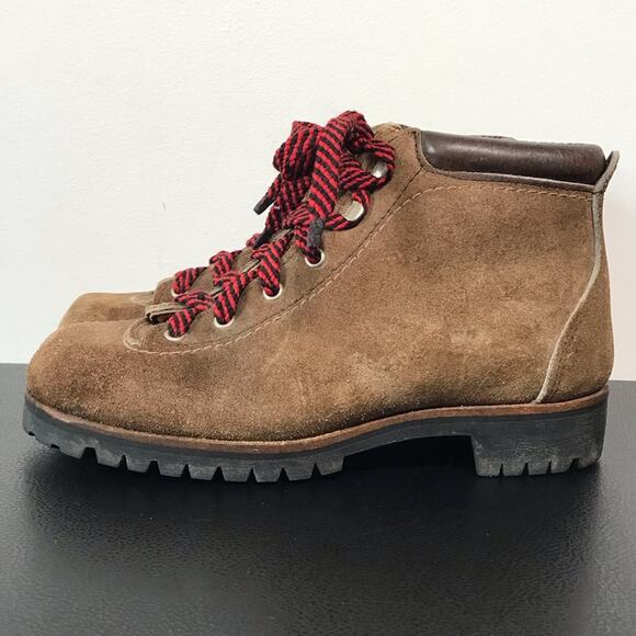 Vintage Vasque Red Lace Up Hiking Boots Suede Leather Mountaineering USA Shoes 6 - Picture 7 of 16
